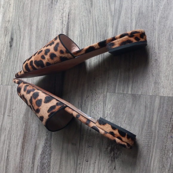 J. CREW Abbie slide sandals in leopard calf hair Women's Size 7 - Picture 7 of 13